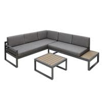 Aria Grey Outdoor Lounge left Hand side Assembly Corner Sofa Garden Furniture
