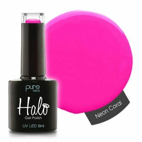 PURE NAILS - HALO GEL POLISH - NEON CORAL - 8ML - LATEST COLLECTION