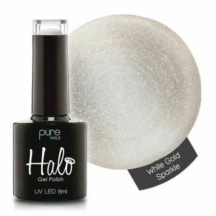 PURE NAILS - HALO GEL POLISH - WHITE GOLD SPARKLE - 8ML - LATEST COLLECTION