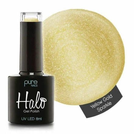 PURE NAILS - HALO GEL POLISH - YELLOW GOLD SPARKLE - 8ML - LATEST COLLECTION